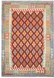 Tappeto Kilim Geometrico Rosso Mattone Arancione 173x248 Cm
