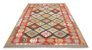 Tappeto Kilim Geometrico Rosso Multicolore 174x238 Cm
