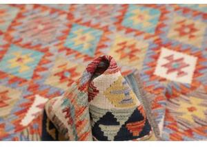Tappeto Kilim Geometrico Beige Rosso 127x192 Cm