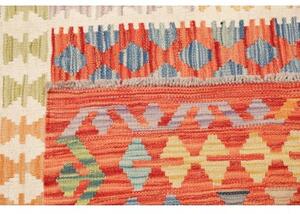 Tappeto Kilim Geometrico Rosso Azzurro 208x298 Cm