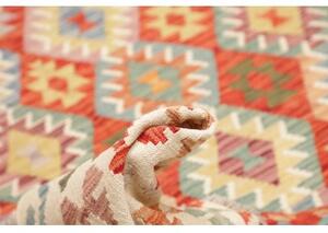 Tappeto Kilim Geometrico Rosso Avorio 208x291 Cm