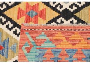 Tappeto Kilim Geometrico Rosso Mattone Blu Avio 174x235 Cm