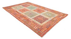 Tappeto Kilim Geometrico Rosso Azzurro 208x298 Cm