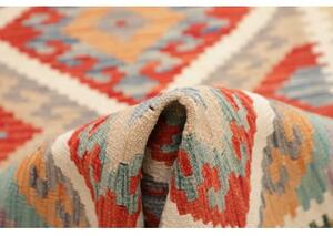 Tappeto Kilim Geometrico Rosso Beige Corsia 81x243 Cm