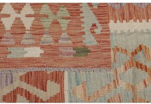 Tappeto Kilim Geometrico Rosso Mattone Beige 404x496 Cm