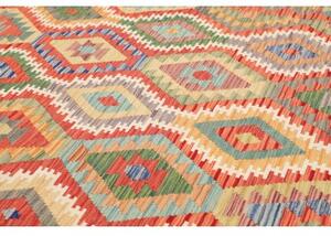 Tappeto Kilim Geometrico Rosso Beige 210x295 Cm