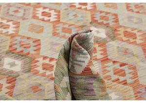 Tappeto Kilim Geometrico Rosso Mattone Beige 410x594 Cm
