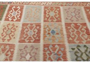 Tappeto Kilim Geometrico Rosso Mattone Beige 404x496 Cm