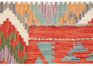 Tappeto Kilim Geometrico Rosso Beige Corsia 81x243 Cm
