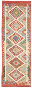 Tappeto Kilim Geometrico Rosso Beige Corsia 81x243 Cm