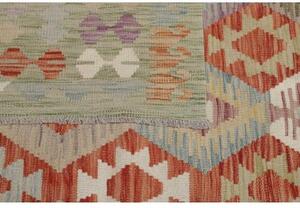 Tappeto Kilim Geometrico Rosso Mattone Beige 410x594 Cm