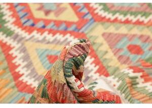 Tappeto Kilim Geometrico Rosso Beige 210x295 Cm