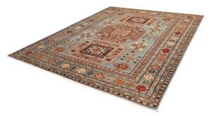 Tappeto Kazak Fine Geometrico Azzurro Rosso Mattone 246x300 Cm