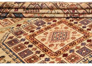Tappeto Kazak Fine Geometrico Beige Blu Quadrato 261x304 Cm