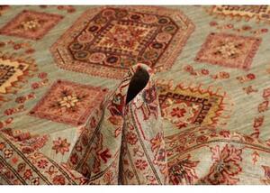 Tappeto Kazak Fine Geometrico Verde Salvia Rosso Mattone 250x310 Cm