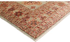 Tappeto Kazak Fine Geometrico Verde Salvia Rosso Mattone 250x310 Cm