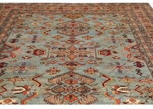 Tappeto Kazak Fine Stilizzato Celeste Mattone 248x296 Cm