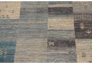 Tappeto Gabbeh Nova Patchwork Grigio Blu Corsia 76x294 Cm