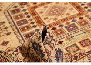 Tappeto Kazak Fine Geometrico Beige Blu Quadrato 261x304 Cm