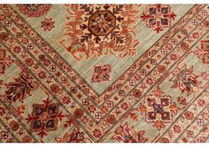 Tappeto Kazak Fine Geometrico Verde Salvia Rosso Mattone 250x310 Cm