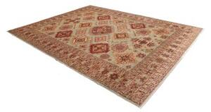 Tappeto Kazak Fine Geometrico Verde Salvia Rosso Mattone 250x310 Cm
