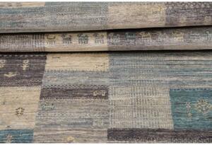 Tappeto Gabbeh Nova Patchwork Grigio Blu Corsia 76x294 Cm