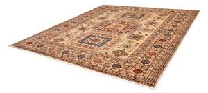 Tappeto Kazak Fine Geometrico Beige Blu Quadrato 261x304 Cm
