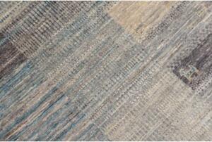 Tappeto Gabbeh Nova Patchwork Grigio Blu Corsia 76x294 Cm