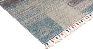 Tappeto Gabbeh Nova Patchwork Grigio Blu Corsia 76x294 Cm