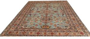 Tappeto Kazak Fine Stilizzato Celeste Mattone 248x296 Cm
