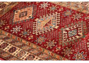 Tappeto Kazak Fine Geometrico Rosso Mattone Beige 92x152 Cm