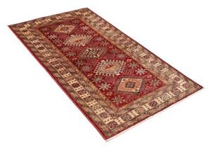 Tappeto Kazak Fine Geometrico Rosso Mattone Beige 92x152 Cm