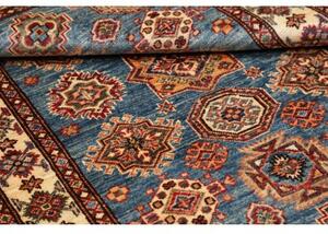 Tappeto Kazak Fine Geometrico Blu Avorio 98x147 Cm