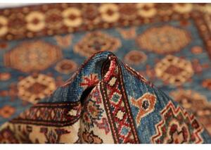 Tappeto Kazak Fine Geometrico Blu Avorio 98x147 Cm
