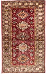 Tappeto Kazak Fine Geometrico Rosso Mattone Beige 92x152 Cm