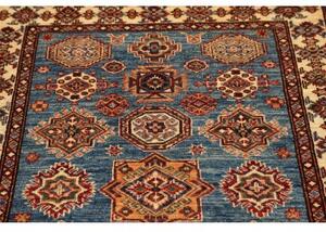 Tappeto Kazak Fine Geometrico Blu Avorio 98x147 Cm