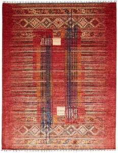 Tappeto Gabbeh Nova Geometrico Rosso Blu 240x306 Cm