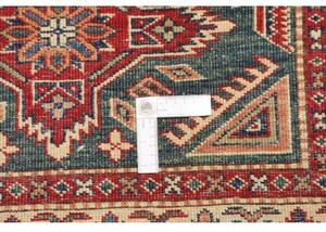 Tappeto Kazak Fine Medaglione Verde Petrolio Rosso 92x140 Cm