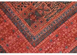 Tappeto Kairo Stilizzato Rosso Ruggine Blu Petrolio 148x199 Cm