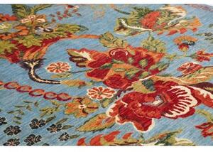 Tappeto Zigler Fine Floreale Azzurro Rosso 210x303 Cm