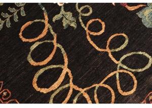 Tappeto Zigler Fine Floreale Nero Rosso 249x280 Cm