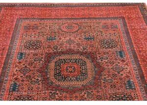 Tappeto Kairo Stilizzato Rosso Ruggine Blu Petrolio 148x199 Cm