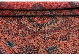 Tappeto Kairo Stilizzato Rosso Ruggine Blu Petrolio 148x199 Cm