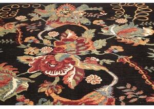 Tappeto Zigler Fine Floreale Nero Rosso 249x280 Cm