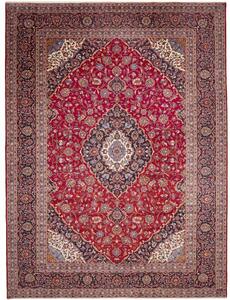 Tappeto Ardakan Medaglione Floreale Rosso Blu Scuro 302x405 Cm