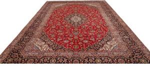 Tappeto Ardakan Medaglione Floreale Rosso Blu Scuro 290x397 Cm