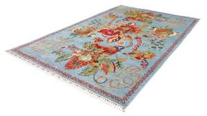 Tappeto Zigler Fine Floreale Azzurro Rosso 210x303 Cm