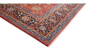 Tappeto Sarough Medaglione Floreale Rosso Blu 248x372 Cm