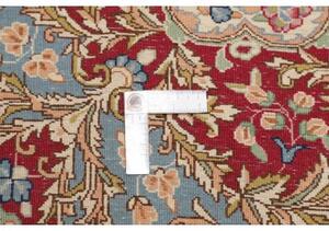 Tappeto Kerman Medaglione Floreale Azzurro Rosso 280x385 Cm
