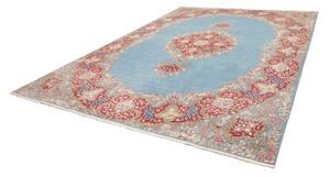 Tappeto Kerman Medaglione Floreale Azzurro Rosso 280x385 Cm